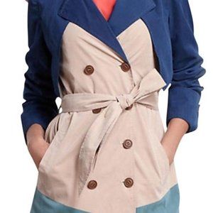 Color Block Trench Coat